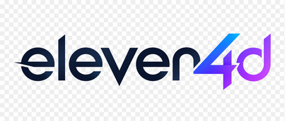 Logo eleven4d neon ungu